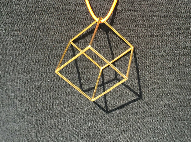 Cube in 18k Gold Plated Brass