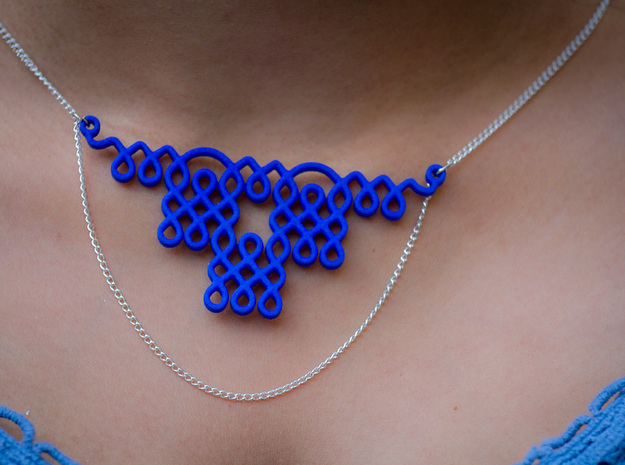 Indian Style Rangoli pendant/Necklace in Blue Processed Versatile Plastic