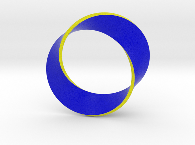 0156 Mobius strip (p=2, d=10cm) #004 in Full Color Sandstone