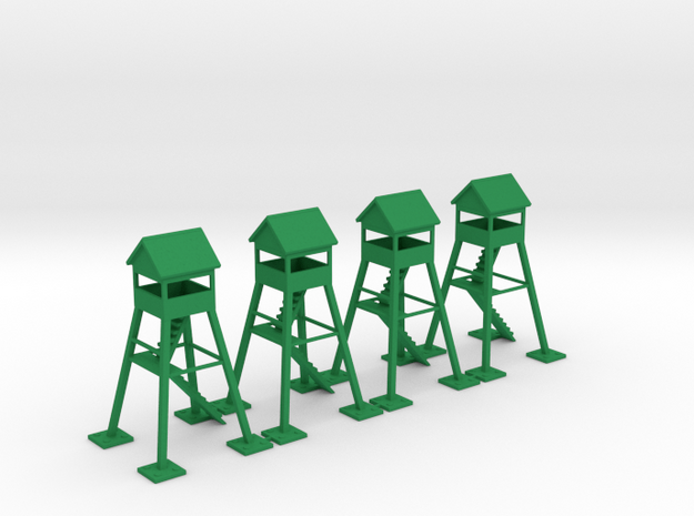 6mm Watch Tower (x4) in Green Processed Versatile Plastic