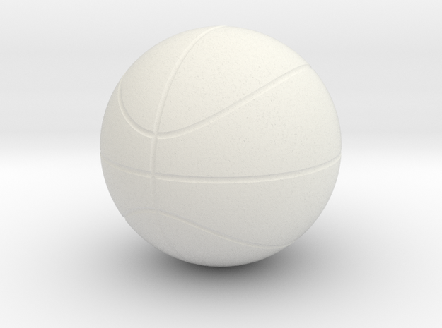 BasketBall in White Natural Versatile Plastic