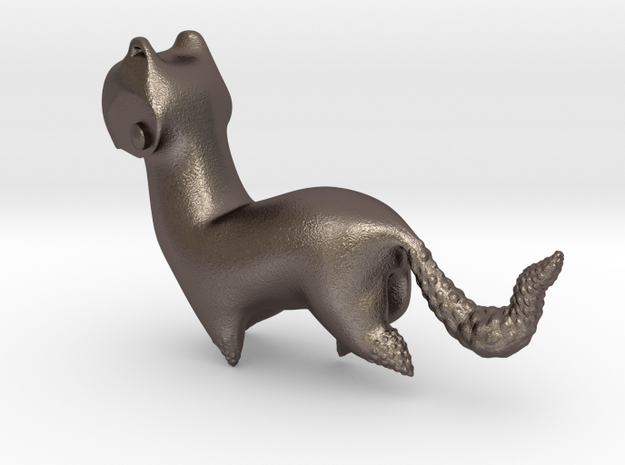 Stoat in Polished Bronzed Silver Steel