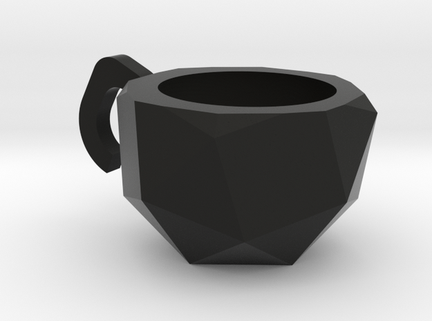 Snub Cube Cup in Black Natural Versatile Plastic