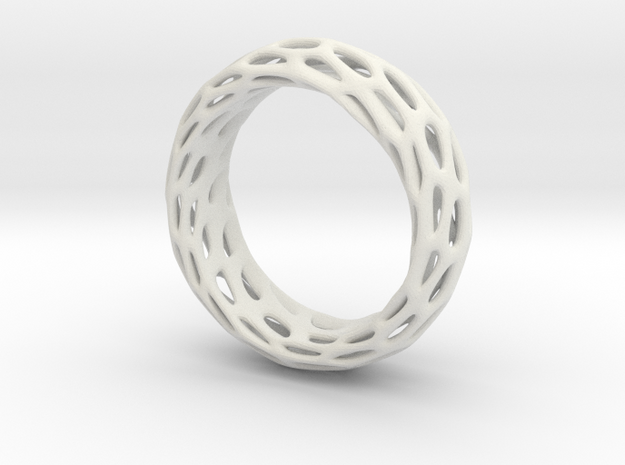Trous Ring Size 8 in White Natural Versatile Plastic