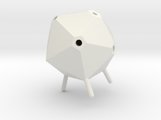 Icosahedron Pen Holder(small) in White Natural Versatile Plastic