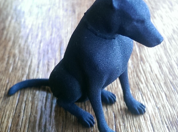 Sitting Dog in Black Natural Versatile Plastic