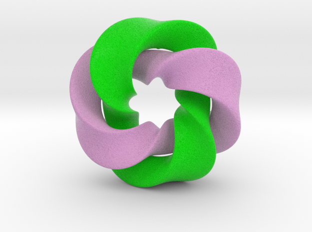 0168 8-Torus [2-2-2-1] pink-green (5cm) in Full Color Sandstone