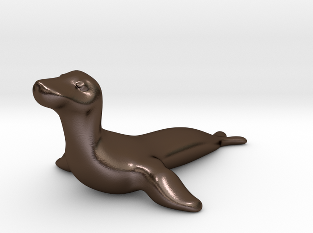 Seal Desk Toy in Polished Bronze Steel