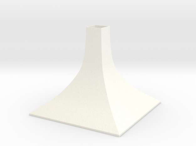 Squared Medium Conical Vase in White Processed Versatile Plastic