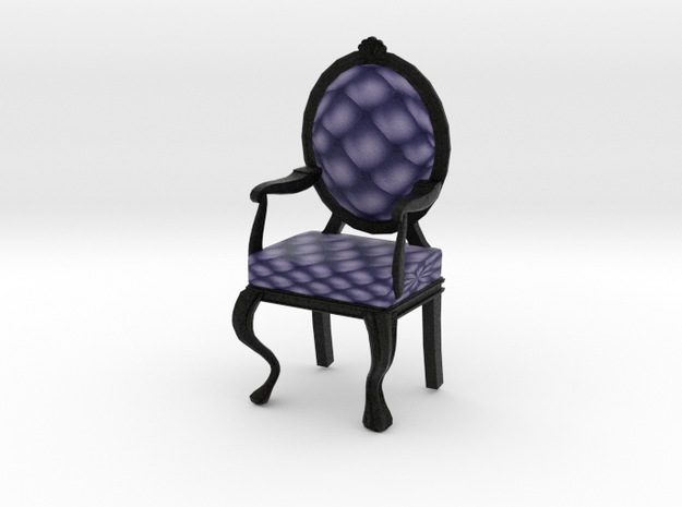 1:48 Quarter Scale NavyBlack Louis XVI Chair in Full Color Sandstone