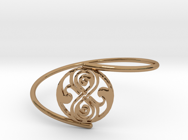 Seal of Rassilon - Bracelet Thin Spiral in Polished Brass