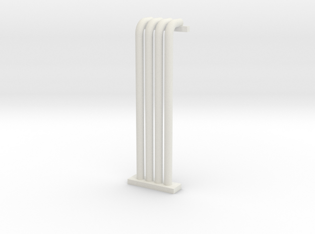 N Scale Pipe Rack Riser From Ground To 28mm in White Natural Versatile Plastic