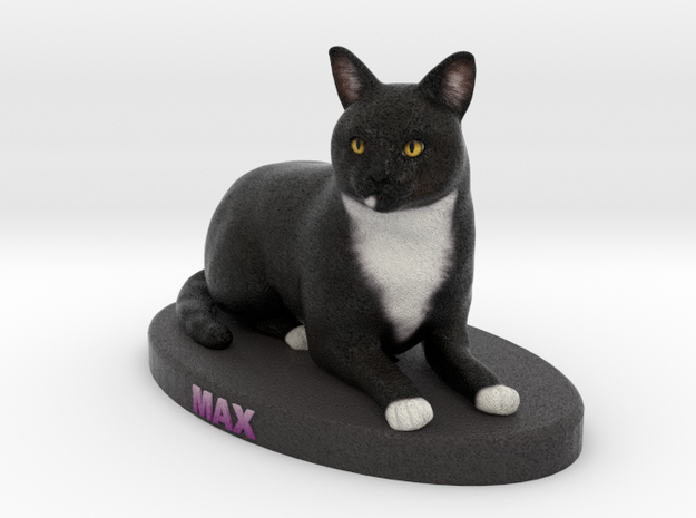 Custom Cat Figurine - Max in Full Color Sandstone