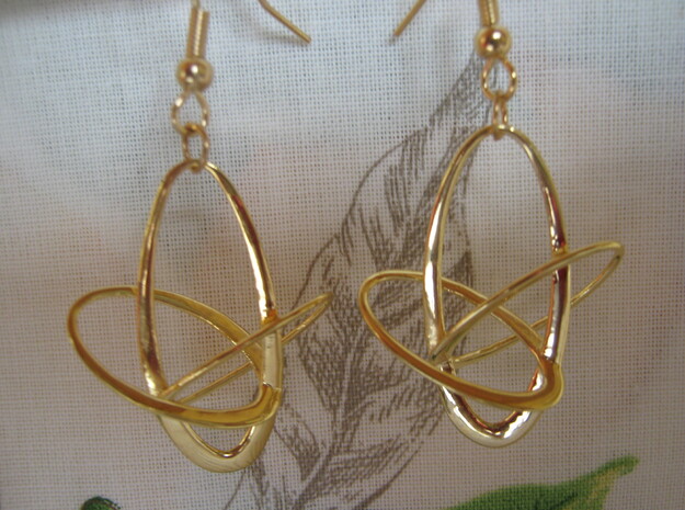 Three-Torus V4 Earrings in 18k Gold Plated Brass