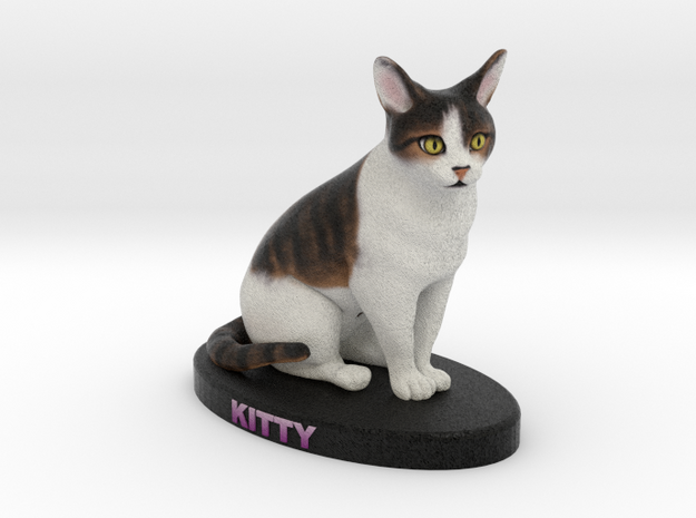 Custom Cat FIgurine - Kitty in Full Color Sandstone