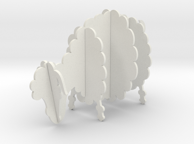 Wooden Sheep A 1:24 in White Natural Versatile Plastic