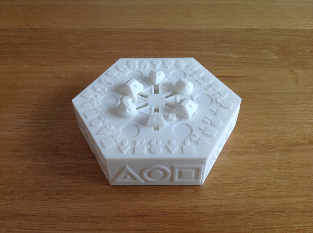 Centrifugal Puzzle Box in White Natural Versatile Plastic