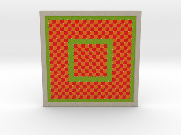 0176 Optical Illusion picture A (10cm) #002 in Full Color Sandstone