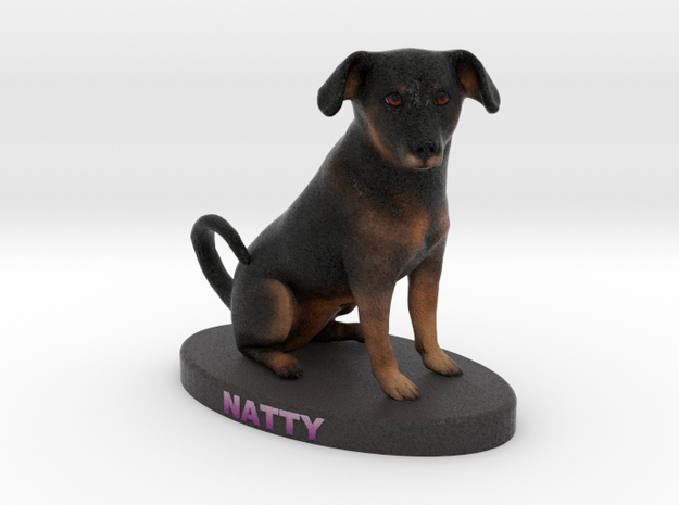 Custom Dog Figurine - Natty in Full Color Sandstone