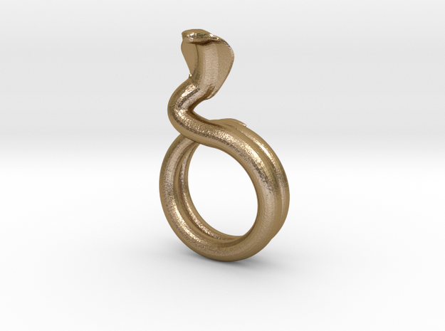Cobra Ring Size 6ish in Polished Gold Steel