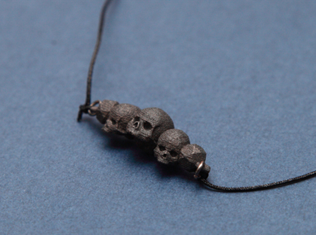 Skull Bracelet in Matte Black Steel
