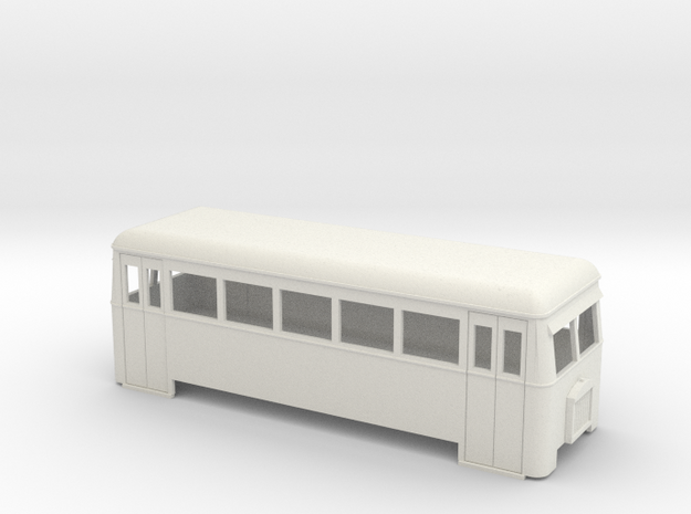 009 Short bogie railbus  in White Natural Versatile Plastic