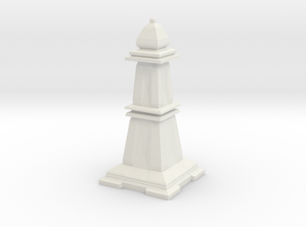 Bishop - Mini Chess Piece in White Natural Versatile Plastic
