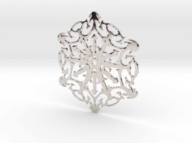 Snowflake Crystal in Rhodium Plated Brass