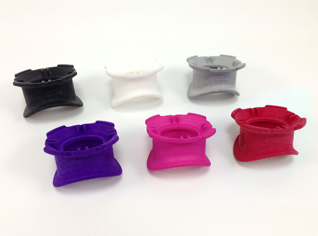 3D Printed Quad Lock Bike Mount Collars in Purple Processed Versatile Plastic