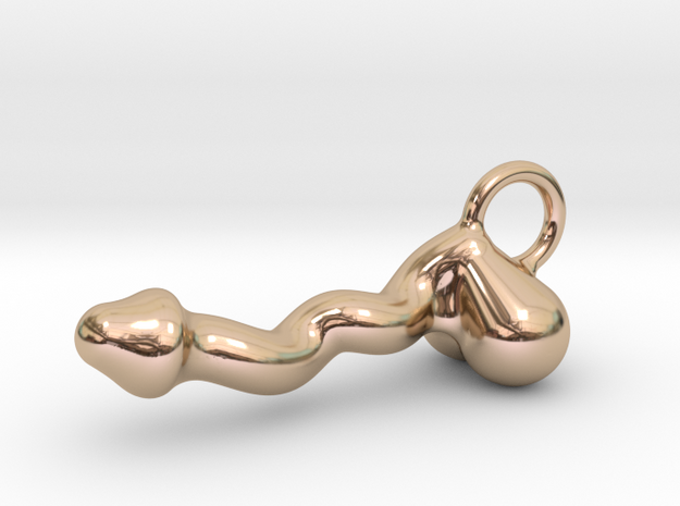 Cock twisted in 14k Rose Gold Plated Brass