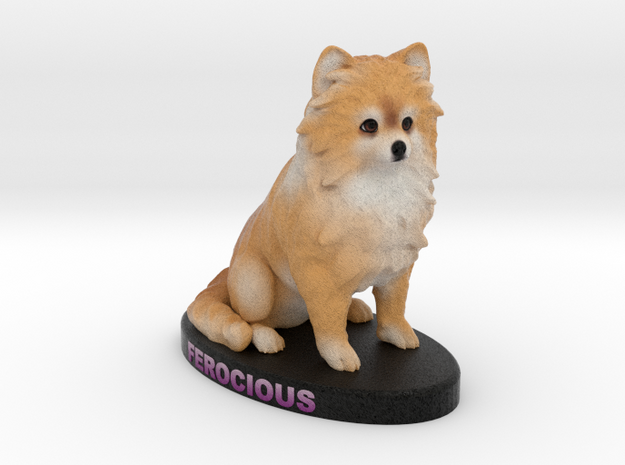 Custom Dog Figurine - Ferocious in Full Color Sandstone