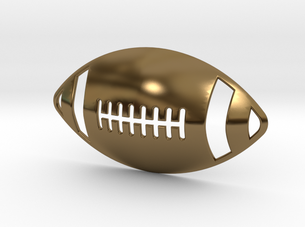 3D Football Pendant in Polished Bronze