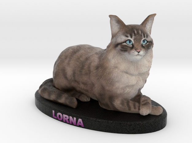 Custom Cat Figurine - Lorna in Full Color Sandstone