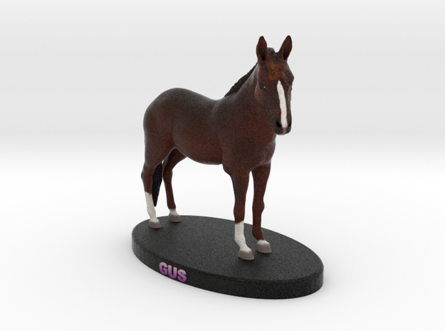 Custom Horse Figurine - Gus in Full Color Sandstone