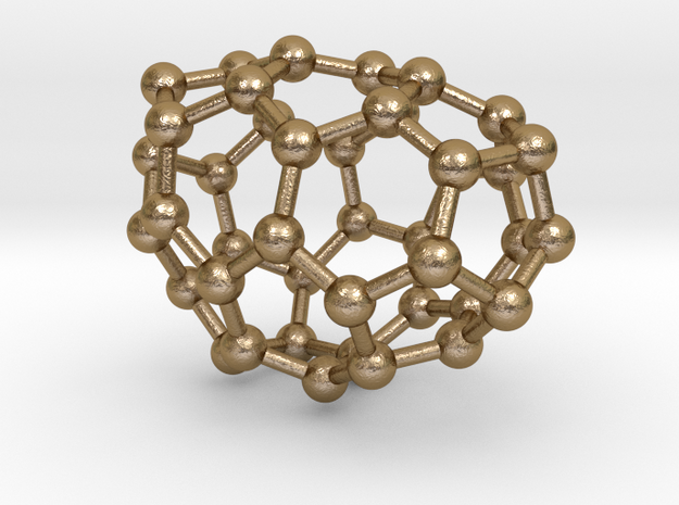 0186 Fullerene C42-3 c1 in Polished Gold Steel