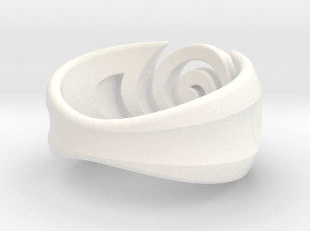 Spiral ring - Size 6 in White Processed Versatile Plastic