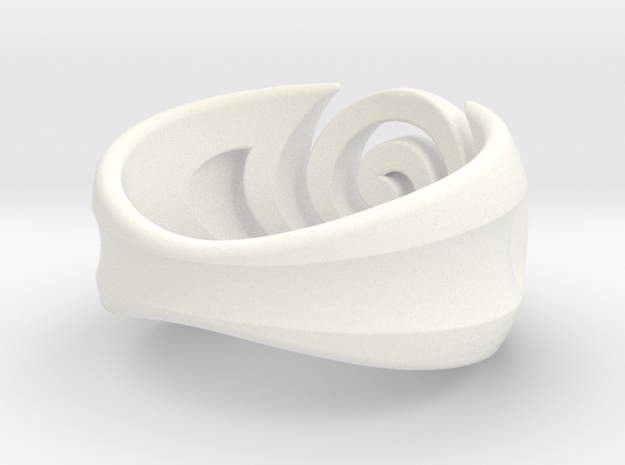 Spiral ring - Size 7 in White Processed Versatile Plastic