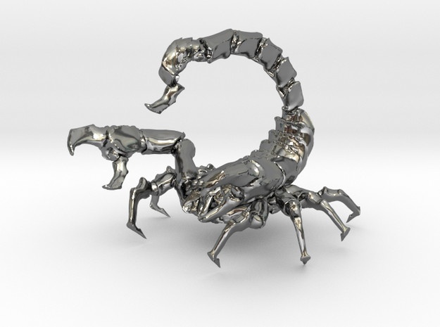 Skorpion in Fine Detail Polished Silver