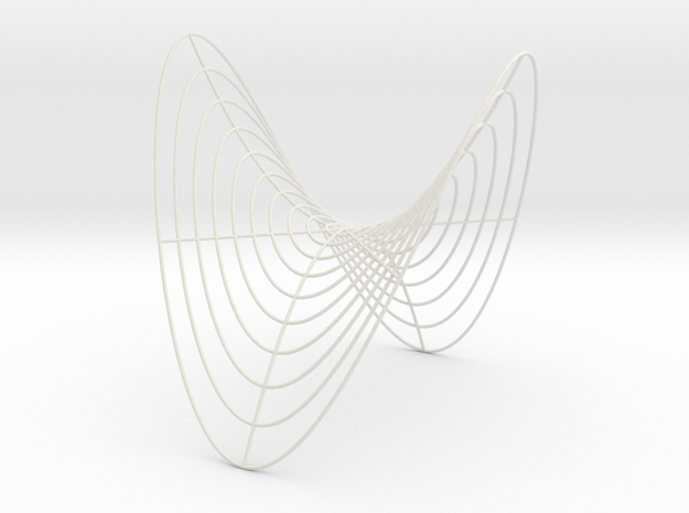 Saddle -- Cylindrical Curves (8 in) in White Natural Versatile Plastic