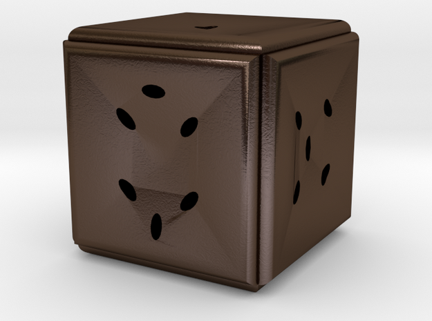 Dice164 in Polished Bronze Steel