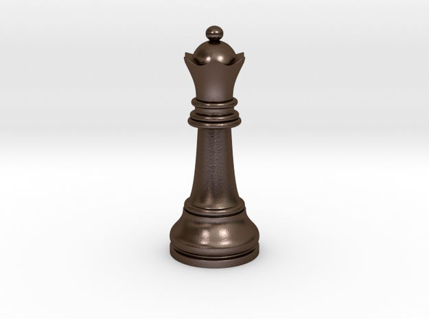 Single Chess Queen Big Standard | Timur Vizir in Polished Bronze Steel