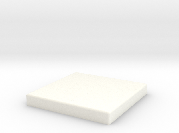 Tie pilot square tile Scaled 80% in White Processed Versatile Plastic