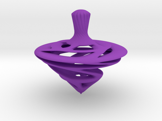 Hollow Fast Spinning Top in Purple Processed Versatile Plastic