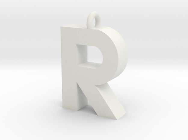 Alphabet (R) in White Natural Versatile Plastic
