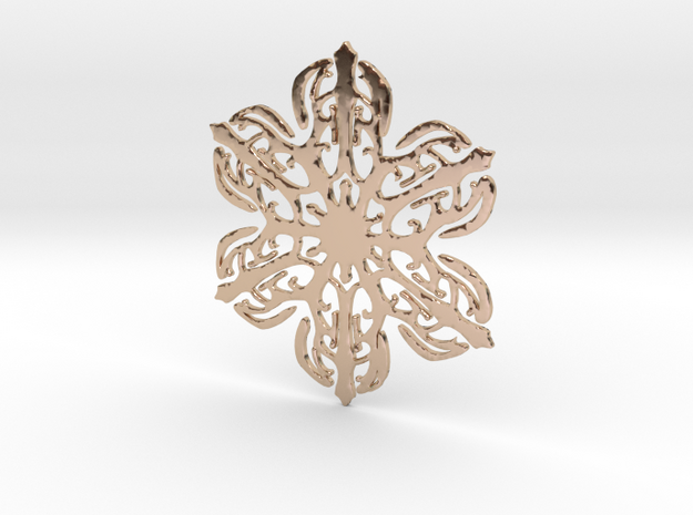 Snowflake Crystal in 14k Rose Gold Plated Brass