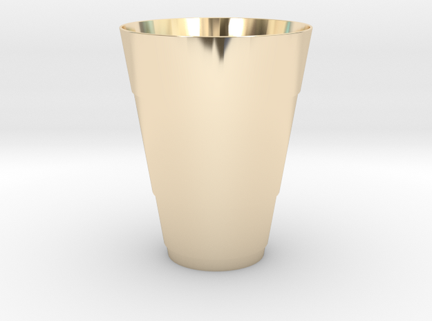 Gold Beer Pong Cup in 14k Gold Plated Brass