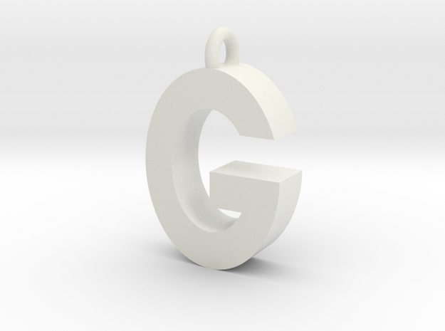 Alphabet (G) in White Natural Versatile Plastic