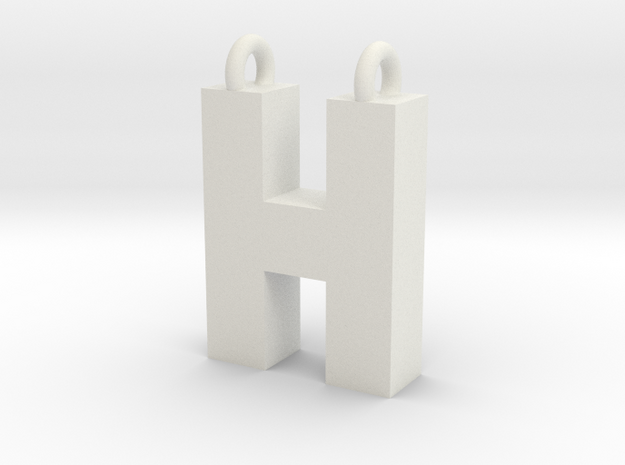 Alphabet (H) in White Natural Versatile Plastic