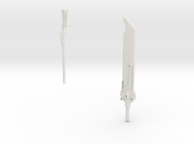 Custom Tf sniper riffle and futuristic sword in White Natural Versatile Plastic