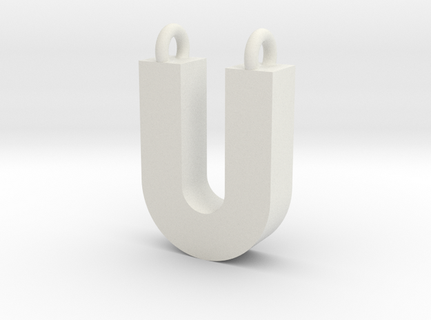 Alphabet (U) in White Natural Versatile Plastic